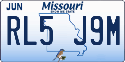 MO license plate RL5J9M