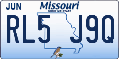 MO license plate RL5J9Q