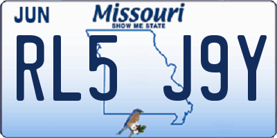 MO license plate RL5J9Y