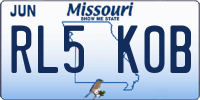 MO license plate RL5K0B