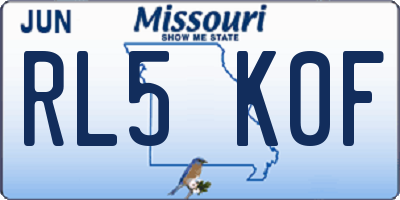 MO license plate RL5K0F