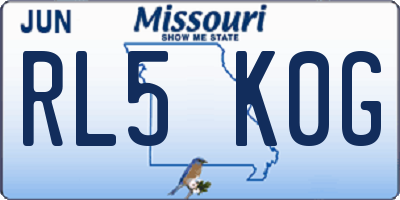 MO license plate RL5K0G