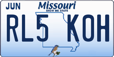 MO license plate RL5K0H