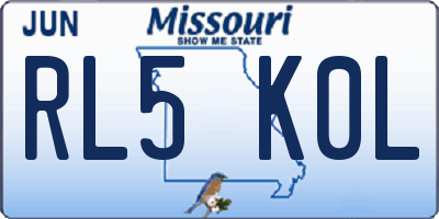 MO license plate RL5K0L