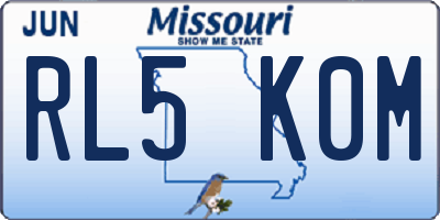 MO license plate RL5K0M