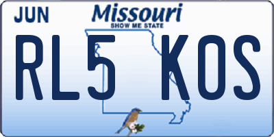 MO license plate RL5K0S