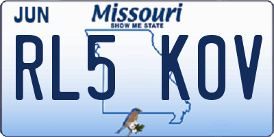 MO license plate RL5K0V
