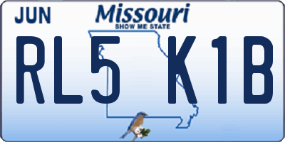 MO license plate RL5K1B