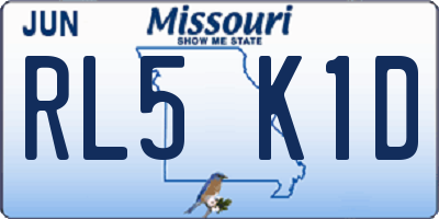 MO license plate RL5K1D