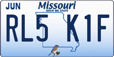 MO license plate RL5K1F