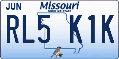 MO license plate RL5K1K