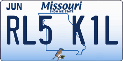 MO license plate RL5K1L