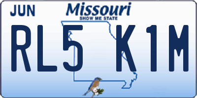 MO license plate RL5K1M