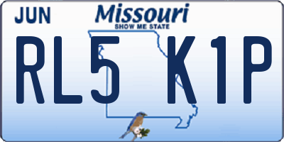 MO license plate RL5K1P