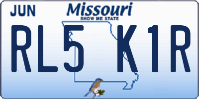 MO license plate RL5K1R