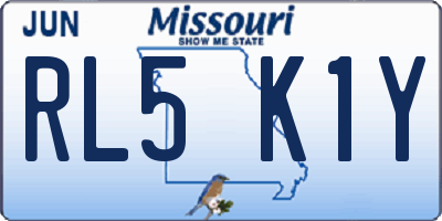 MO license plate RL5K1Y