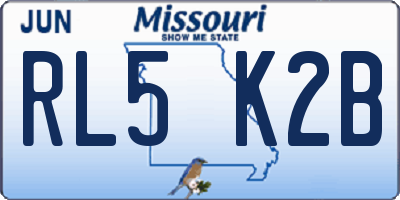 MO license plate RL5K2B