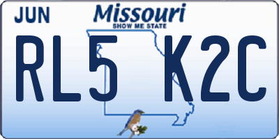 MO license plate RL5K2C