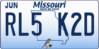 MO license plate RL5K2D