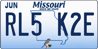 MO license plate RL5K2E