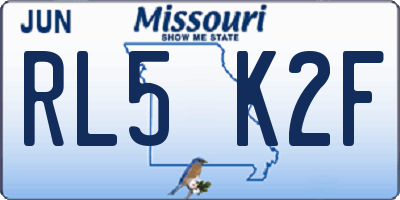 MO license plate RL5K2F
