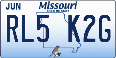 MO license plate RL5K2G