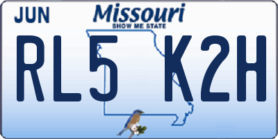 MO license plate RL5K2H