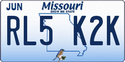 MO license plate RL5K2K