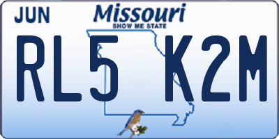 MO license plate RL5K2M