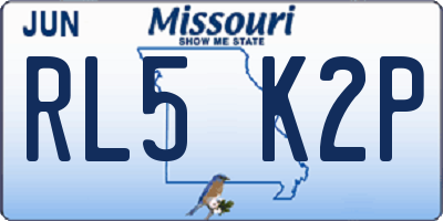MO license plate RL5K2P