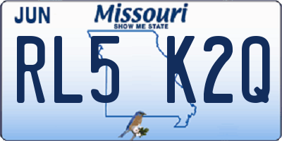 MO license plate RL5K2Q