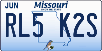 MO license plate RL5K2S