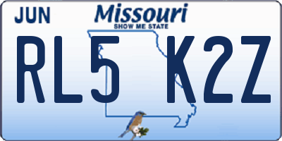 MO license plate RL5K2Z