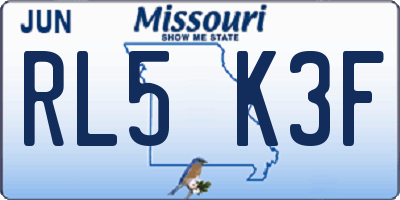 MO license plate RL5K3F