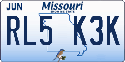 MO license plate RL5K3K