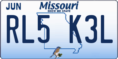 MO license plate RL5K3L