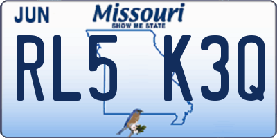 MO license plate RL5K3Q