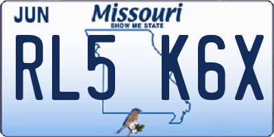 MO license plate RL5K6X
