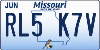 MO license plate RL5K7V