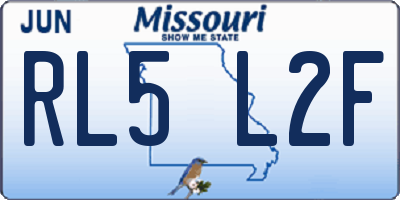 MO license plate RL5L2F