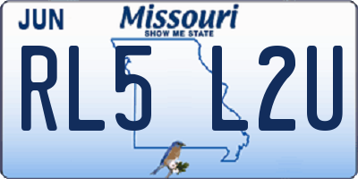 MO license plate RL5L2U