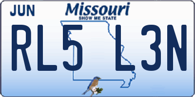 MO license plate RL5L3N