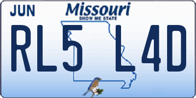MO license plate RL5L4D