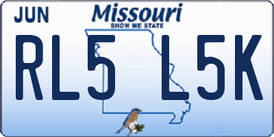 MO license plate RL5L5K
