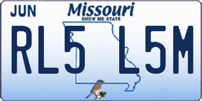 MO license plate RL5L5M