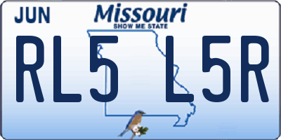 MO license plate RL5L5R