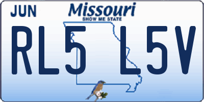 MO license plate RL5L5V