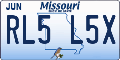 MO license plate RL5L5X