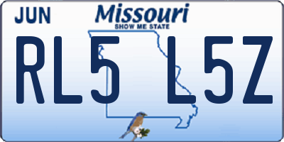 MO license plate RL5L5Z