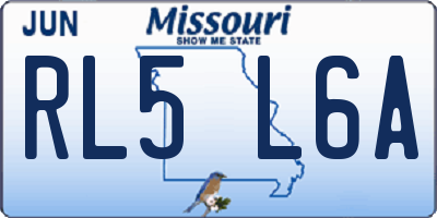 MO license plate RL5L6A
